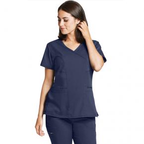 3-Pocket Stylized V-Neck Scrub Top