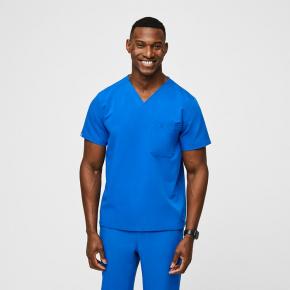 Men Scrubs Top Three-Pocket Scrub Top