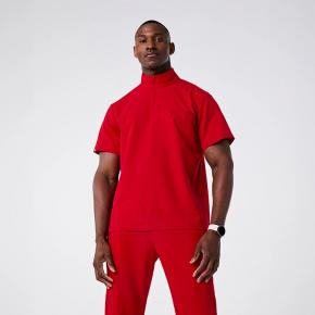 Men Two Pocket Relaxed Mock Neck Scrub Top